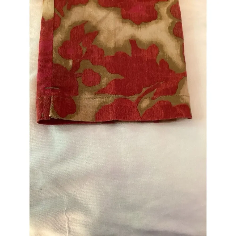 Sigrid Olsen Sport Women's Pink/Beige Floral Pattern‎ Ankle Pant Slacks SZ 6